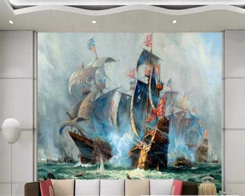 Segelboot Meer 3D Tapete Poster Restaurant Schlafzimmer Wohnzimmer Sofa TV Dekorative Wand-400cm×280cm