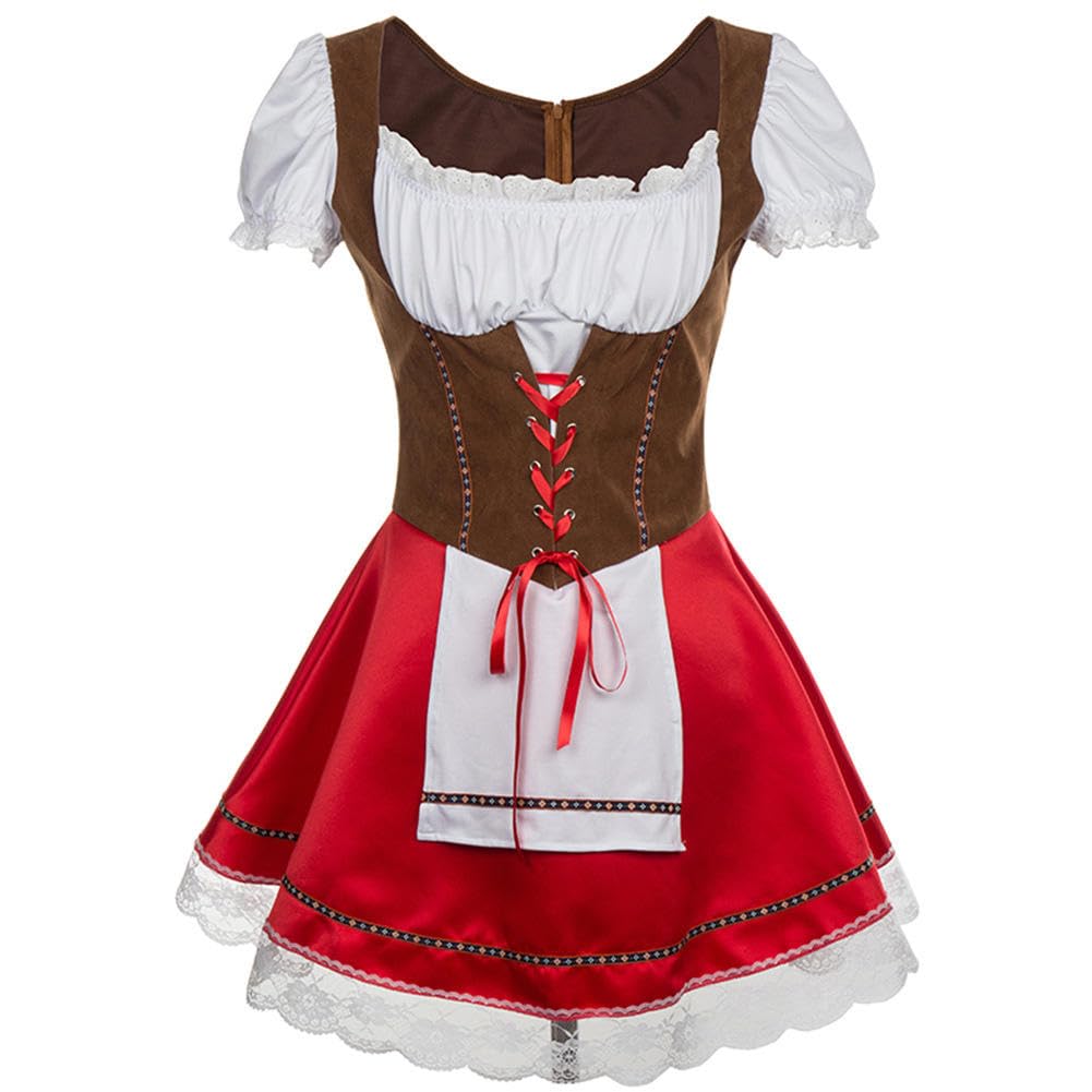 Fituenly 1 Satz Oktoberfest-uniform, Oktoberfest-damenkostüm, Deutsches Bayerisches Biermädchen-damenkostüm (l)