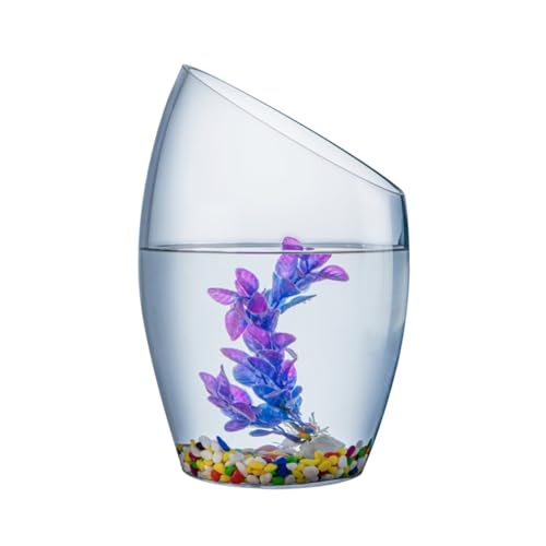 KKXXYQFC Aquarium, transparentes Glas, kleines Aquarium, Mehrzweck-Aquarium für kleine Goldfische, hydroponische Pflanzenzucht, dekorative Aquarien, Aquarium (S)