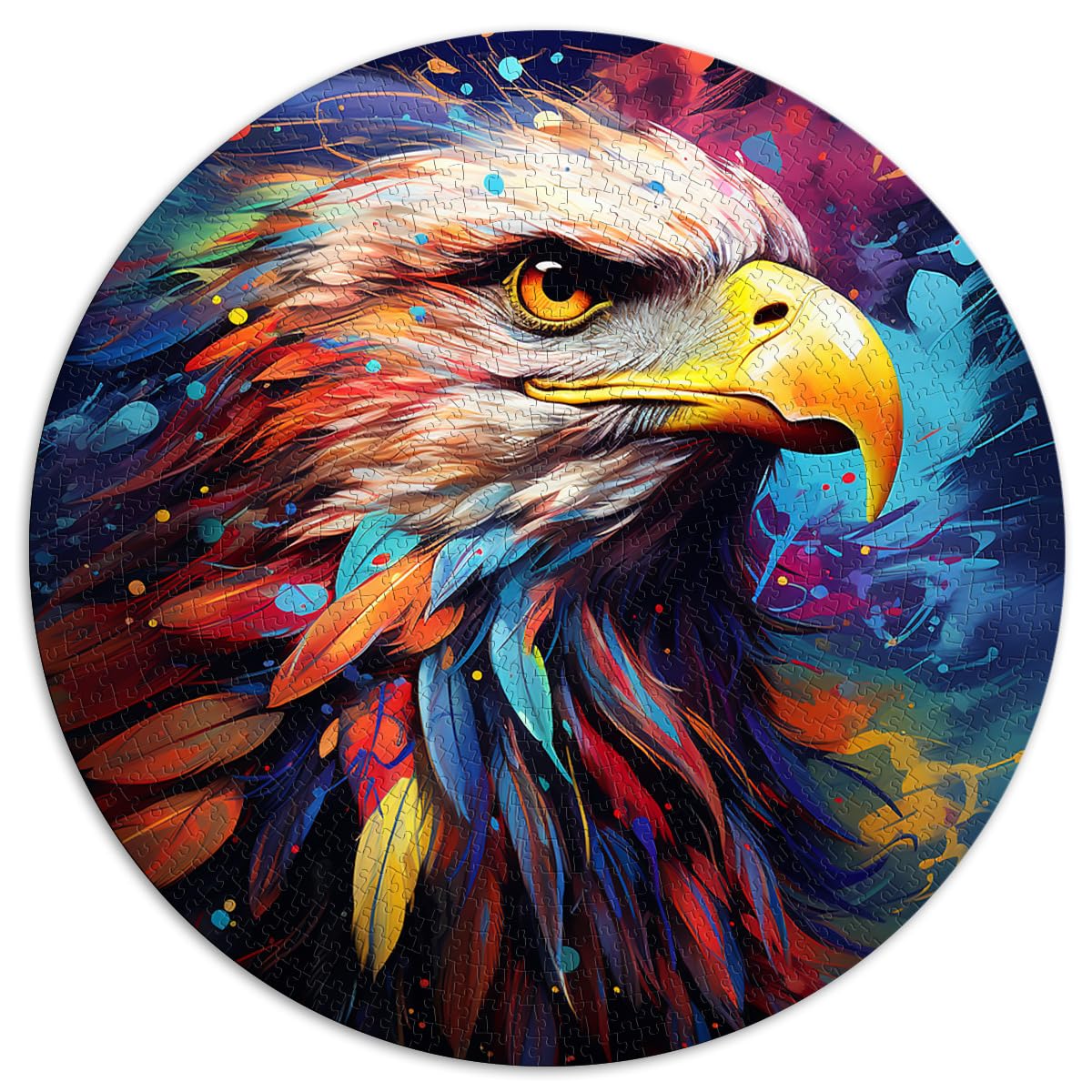 Spielzeug Puzzle Ölfarbe Adler 1000 Teile Puzzles für Erwachsene 26,5x26,5 Zoll Familienpuzzle Geschenk ganze Familie und die