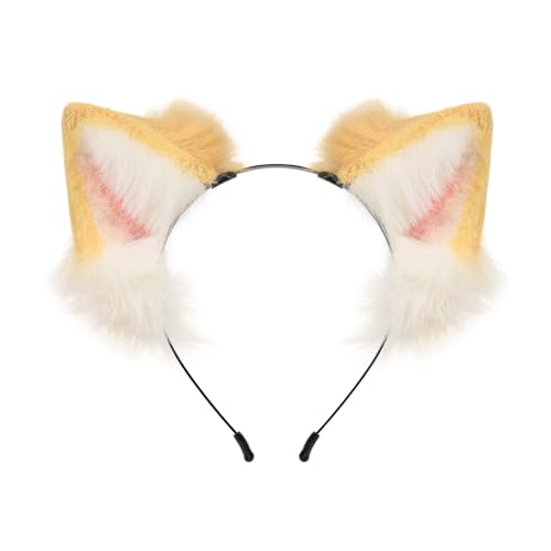 LEJIAJU Fascinators für Damen, Anime-Cosplay-Requisiten, Tier-Haarreifen, pelziges Welpen-Haarstyling für Con Stirnband, Shiba Inu, Tierkarneval