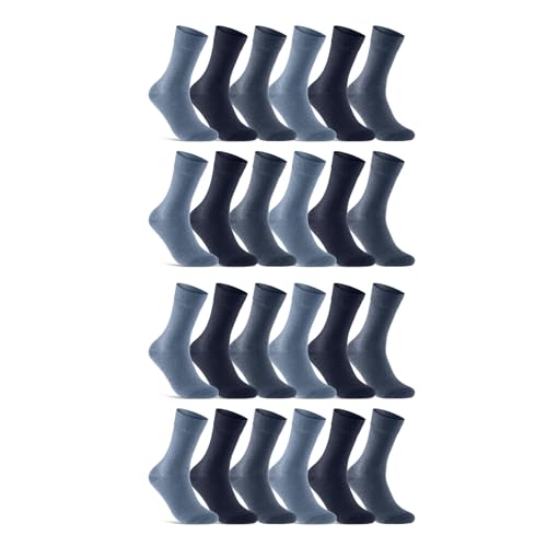 6 | 12 | 24 Paar Socken Damen Baumwolle Business Socken 10700 (Jeans Blau Navy 24 Paar 35-38)