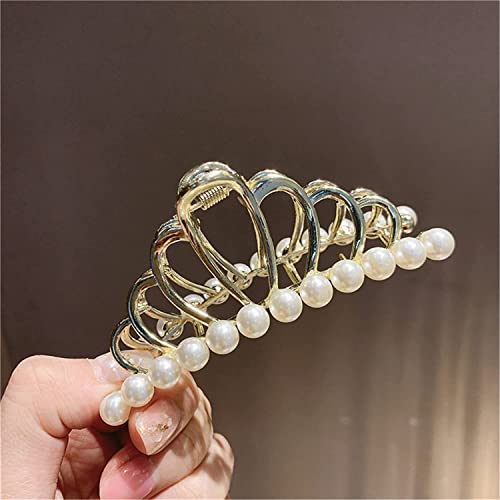 Haarspangen, große Klauenklammer, Klauenklammern, Haarbackenklammern, Clip-Haarspangen, exquisite Perlenkristall-Schmetterlingshai-Haarspange, Metall-Haarklammern, Haarklammern, Krabben-Haarnadel-Haar