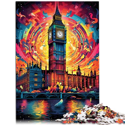 Puzzle für Big Ben, Großbritannien, 1000 Teile, Puzzle für Erwachsene, Holzpuzzle, Heimdekoration, Puzzle 1000 Teile (50 x 75 cm)