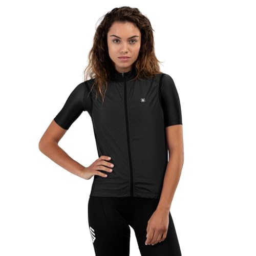 SIROKO - Fahrradweste Windstopper für Damen V1-W Blaast - L - Schwarz