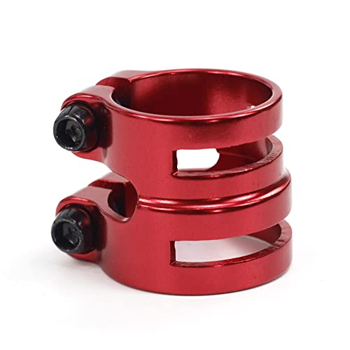 ZiYouao Sattelklemme Aluminium-Doppelsattelstützen-Kragenklemme 27,2/31,8 mm 31,8/34,9 mm 30,9 mm for Rennrad MTB Carbonrahmen Laufrad Sattelklemme(Red 31.6 34.9mm)