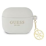 Guess GUA3LSC4EG Hülle für AirPods 3 Cover grau/Grey Silicone Charm 4G Collection