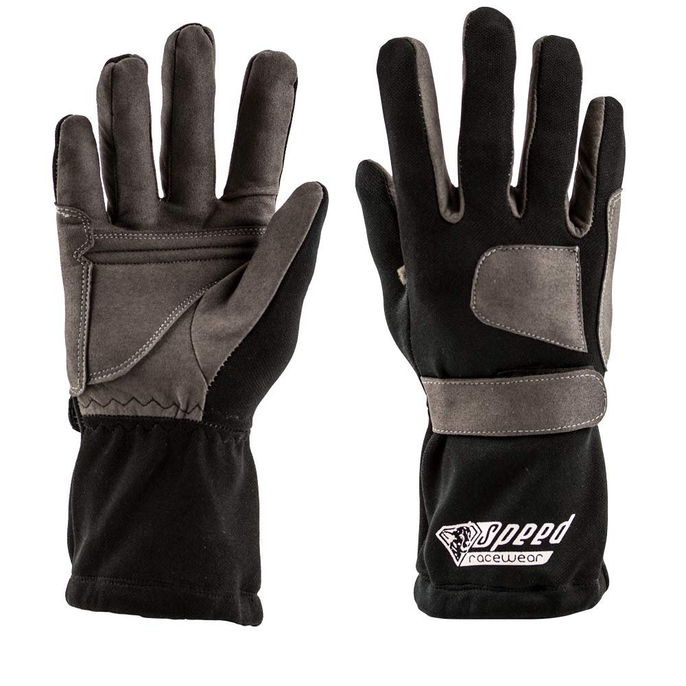 Speed Racewear - Karthandschuhe Sydney - Motorsport Handschuhe (7, Schwarz)