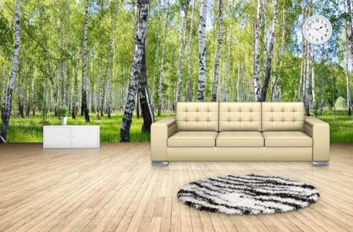 Natur Birkenwald 3D Tapete Poster Restaurant Schlafzimmer Wohnzimmer Sofa TV Dekorative Wand-200cm×140cm