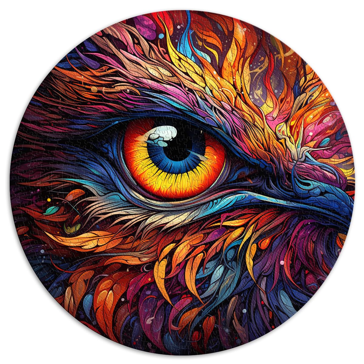 Puzzle, Phoenix Blaze Eye, 1000 Teile, Puzzle für Erwachsene, 26,5 x 26,5 Zoll, lustige Familienpuzzles zur Heimdekoration