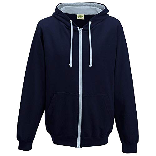 Just Hoods - Unisex Kapuzen-Sweatjacke/New French Navy/Sky Blue, XXL