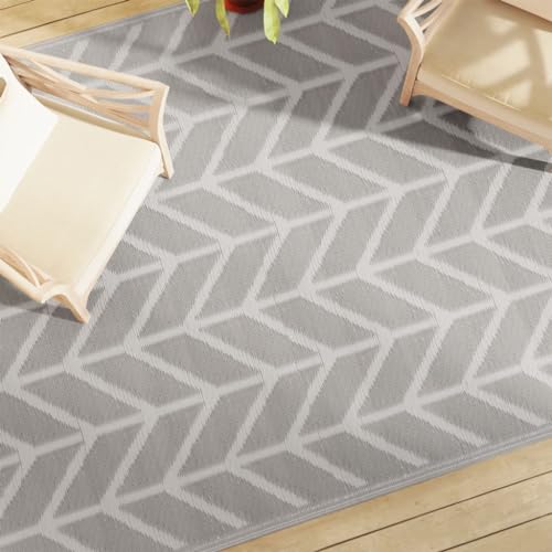 Juroupi Outdoor-Teppich Balkonteppich Carpet Outdoor Teppich Balkon Grau 190x290 cm PP - 368544