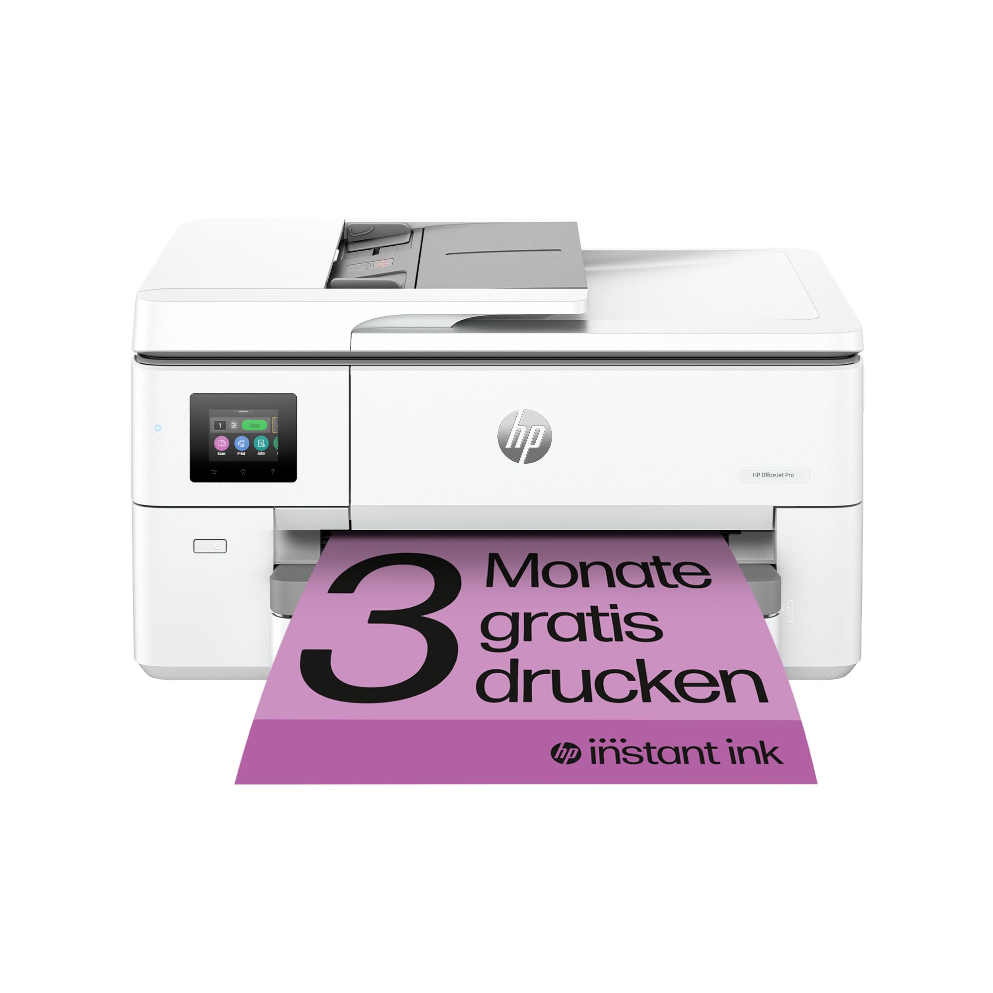 HP OfficeJet Pro 9720e A3-Multifunktionsdrucker, Drucken bis A3, 3 Monate gratis drucken mit HP Instant Ink inklusive, HP+, Drucker, Scanner, Kopierer, Fax, WLAN, LAN, Duplex, Airprint, Grau-Weiß