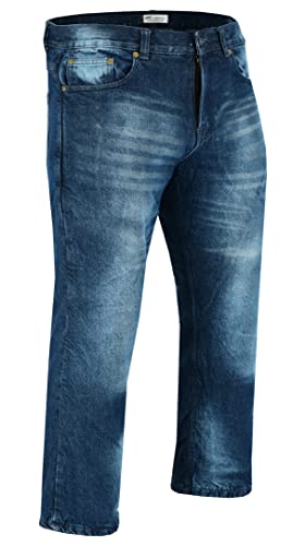 Herren Dupont Kevlar Jeans Motorrad Schutz Hose alle Größen Gr. 36W x 32L, blau