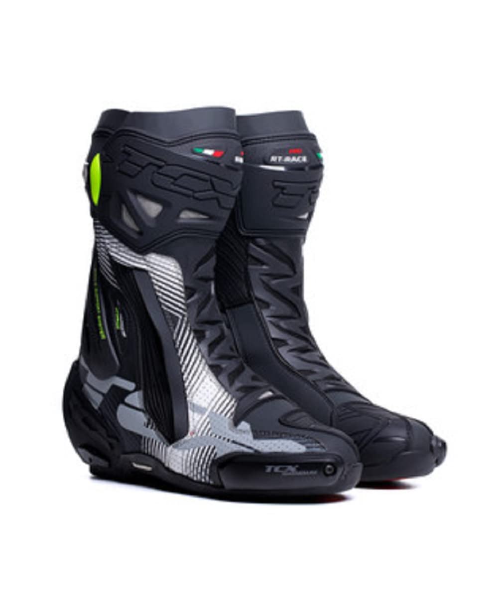 TCX - RT-RACE PRO AIR, Motorrad-Rennstiefel, Mann, Schwarz/Weiß/Grau, 42