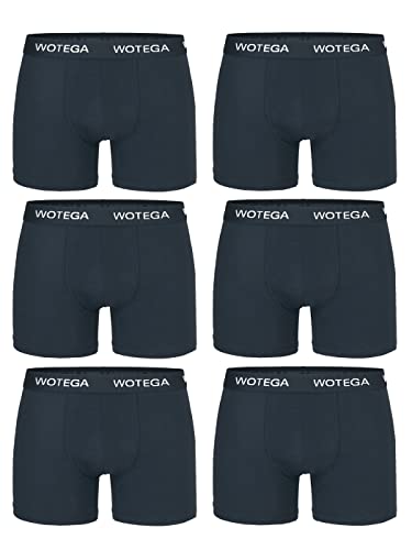 WOTEGA Boxershorts Herren Joe 6er Pack Basic Unterhose XS Size Underwear Men, Grau (Castlerock 180201), XS