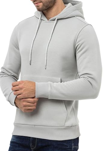 Cipo & Baxx Herren Kapuzenpullover Basic Hoodie Premium Sweatshirt Sweater CL557 Grau L