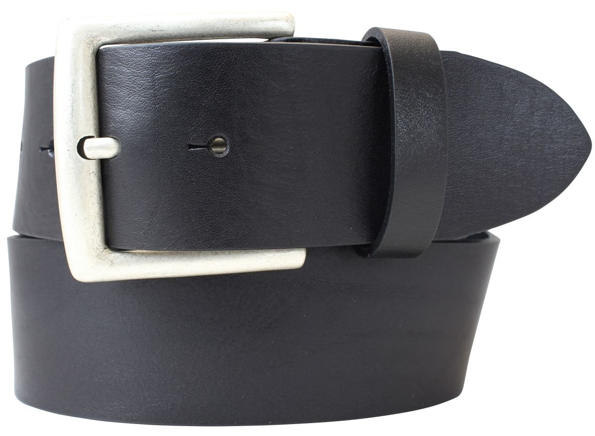 BELTINGER Jeansgürtel aus Vollrindleder 5 cm | Leder-Gürtel für Herren 50mm | Breiter Herren-Gürtel aus echtem Leder | Schwarz 120cm