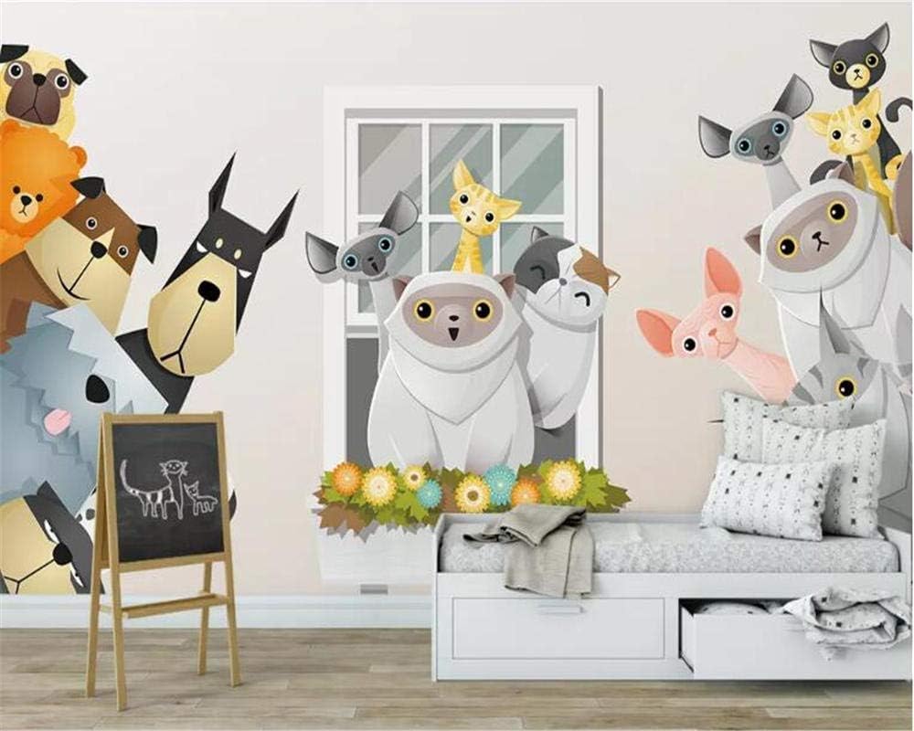 Cartoon Kleintier Katze Hund 3D Tapete Poster Restaurant Schlafzimmer Wohnzimmer Sofa TV Dekorative Wand-250cm×170cm