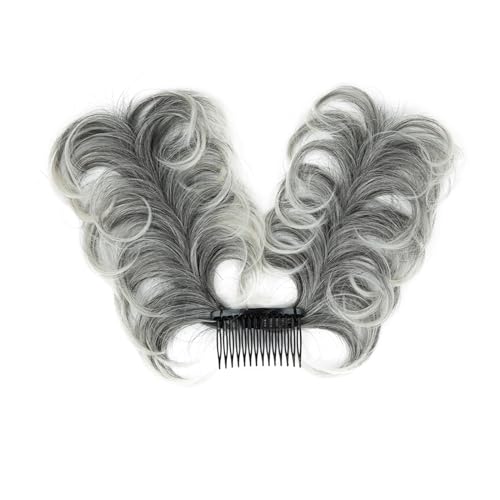 Haarteile Haarknoten Synthetisches, unordentliches Dutt-Haarteil, seitlicher Kamm, Clip-in-Haarknoten, natürlich, gerade, vielseitig, verstellbare Stile, Haarteil for Frauen Brötchen Haare(1B171T60)