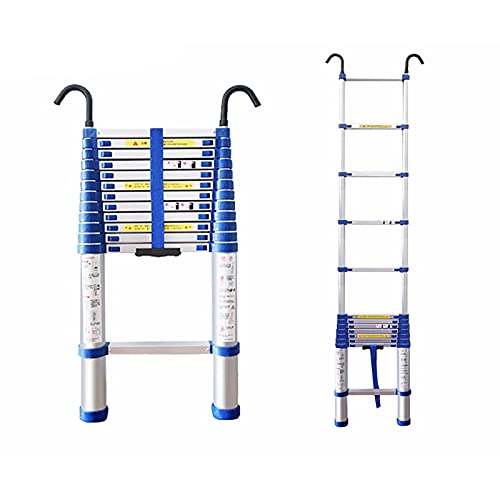 2M-8M Teleskopleiter, Aluminium-Verlängerungsleiter und Dachboden-Dachhaken-Set, Teleskopleiter, faltbar, Kapazität, maximale Belastung 150 kg/330 lb Ambitious