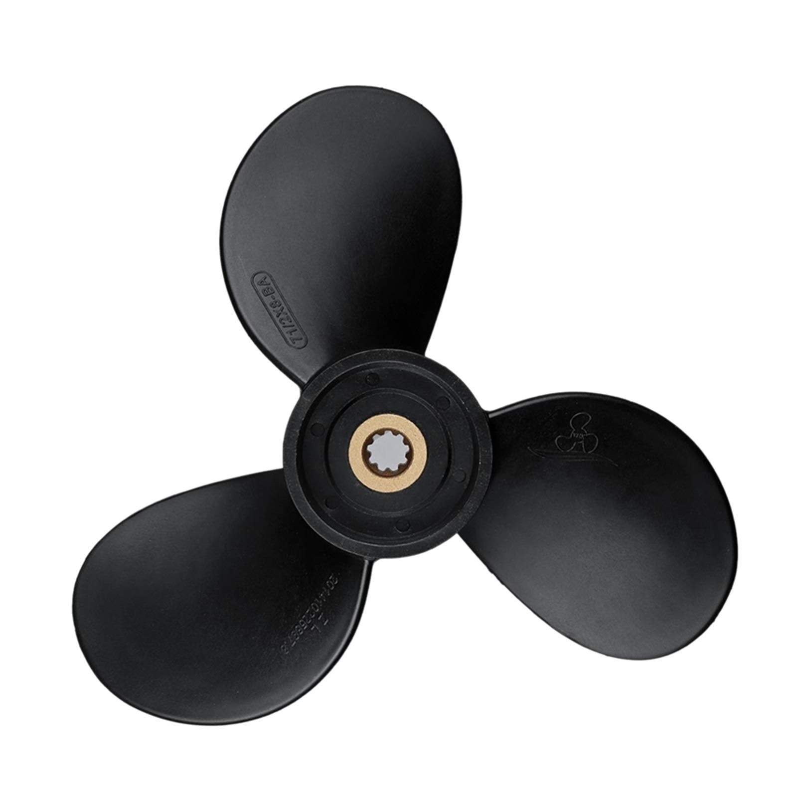 Jodriva Außenbordpropeller 6E0-45941-01-El 7 1/2X8-Ba, for Yamaha, 4 PS-6 PS, Kunststofflegierung, 3 Blätter, schwarz, 9 Keilzähne Propeller für Außenbordmotoren