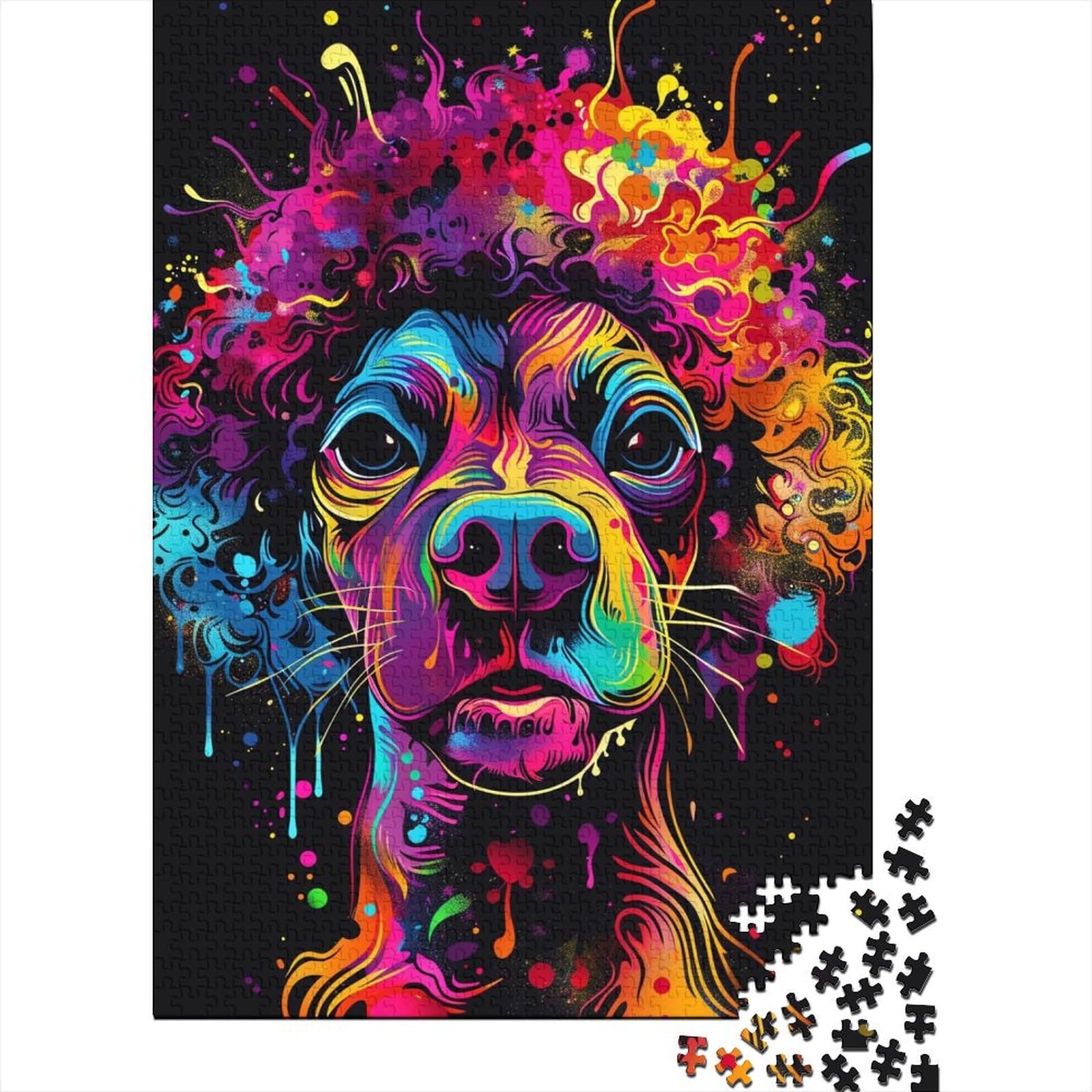 Art Dog Holzpuzzle für Erwachsene, 500 Teile, für Erwachsene, schwierige Puzzles zum Stressabbau, zum Zeitvertreib zu Hause 20,47x14,96 Zoll