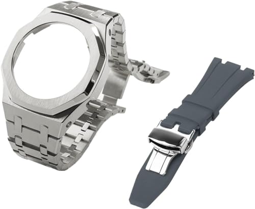 IOTUP Gen 5 Metall-Uhrengehäuse, Lünette und Fluorkautschuk-Uhrenarmband, Kombinationsset, für GA2100, GA2110, GAB2100, GM2100, Mod Kit für Watch Full, GM-2100, Achat