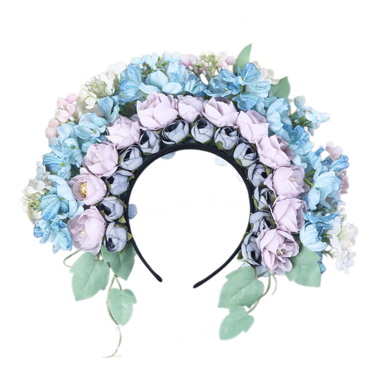 Modisches, doppelseitiges Blumen-Stirnband, zartes Blumen-Haarband, Accessoire, einzigartiger floraler Kopfschmuck für formelle Zusammenkünfte