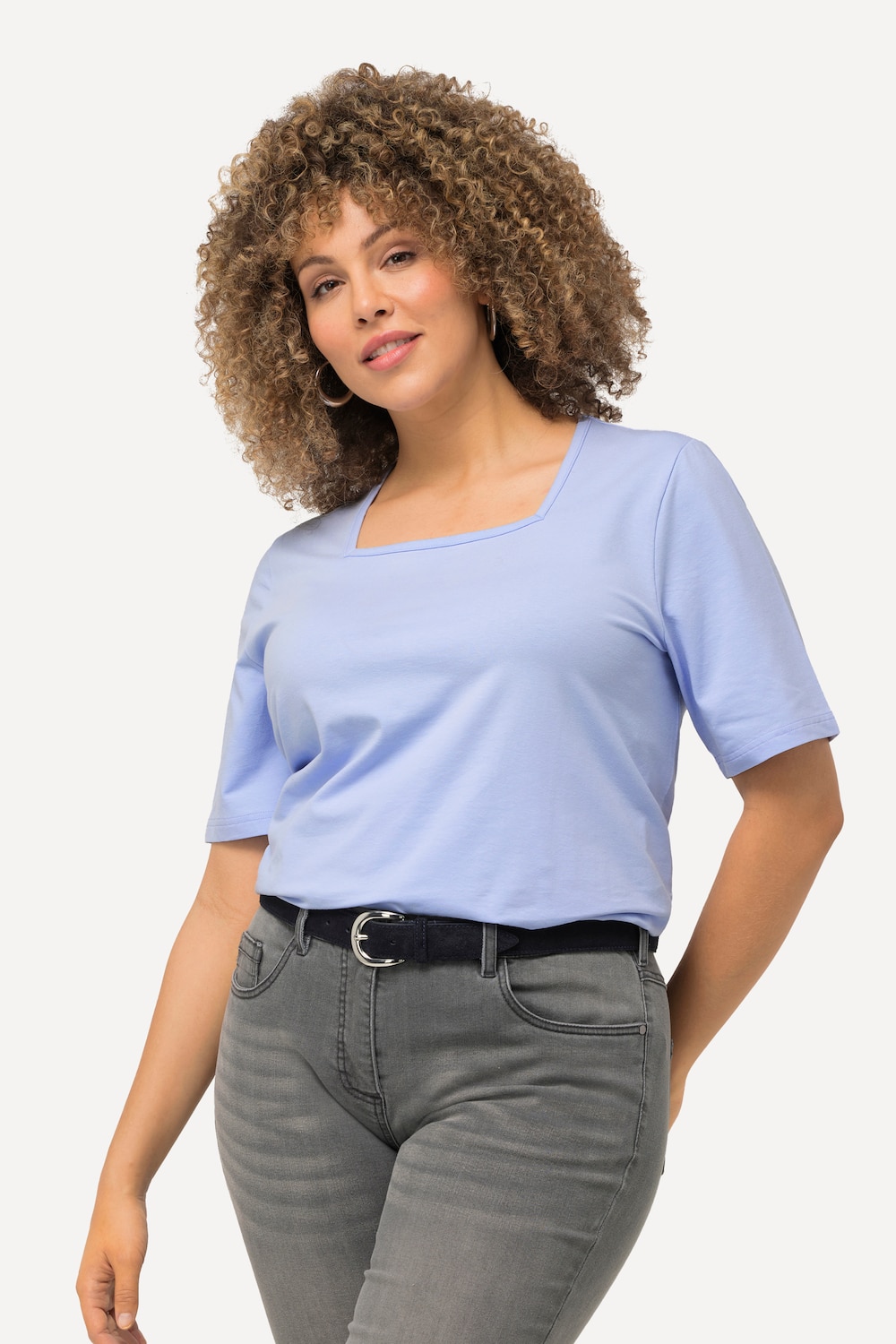 Große Größen T-Shirt, Damen, blau, Größe: 62/64, Baumwolle, Ulla Popken