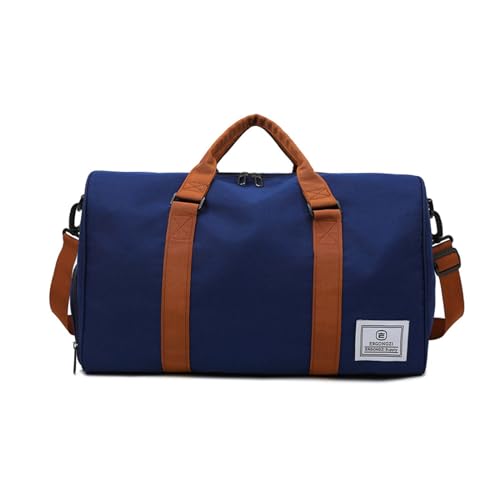 TAKOXIA Tasche für Damen, Reisetasche, große Kapazität, Gepäcktasche, Reisetasche, Übernachtung, Wochenendtasche, multifunktional, Sport, Turnbeutel für Männer und Frauen, blau, As shown in the figure