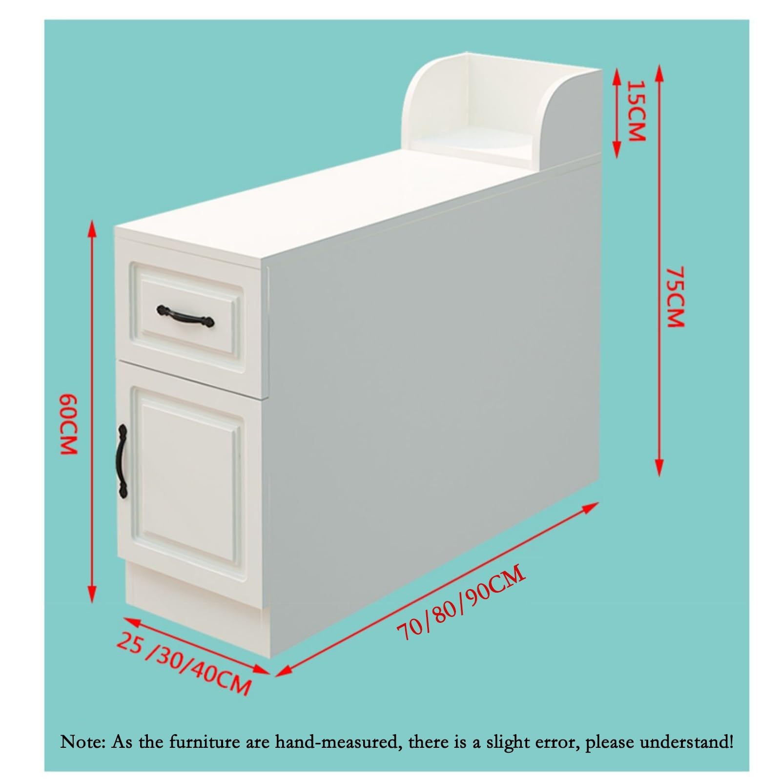 FUHAI-666 Eckschrank, skandinavisches Sideboard, einfacher Telefontisch, wiederaufladbare Armlehne, Wohnzimmer, schmaler Sofa-Beistelltisch(Grigio,80x40x60cm)