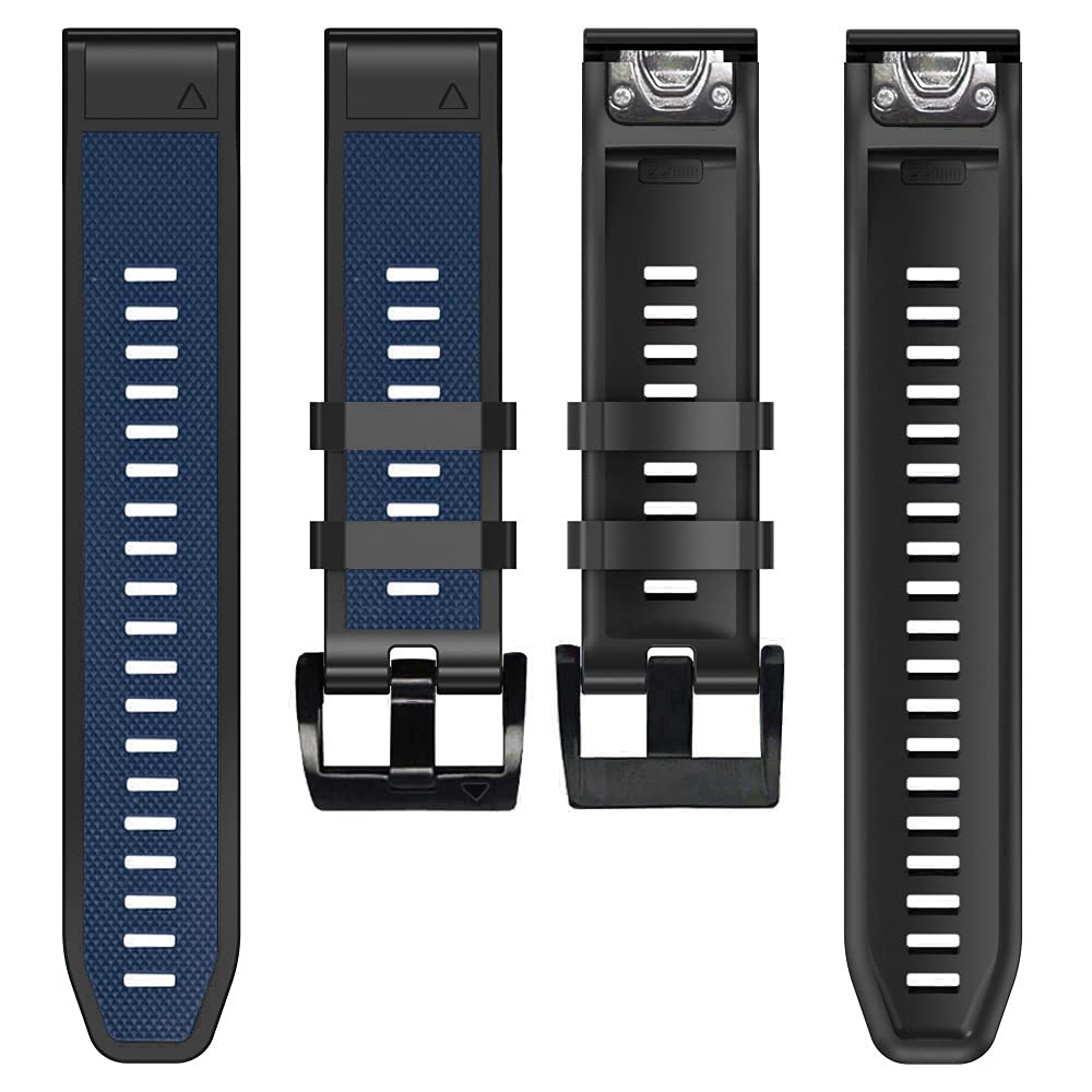 NEYENS 26 22 mm Silikon-Schnellverschluss-Uhrenarmband für Garmin Fenix 7X 7 6 6X Pro 5 5X Plus 3 HR Mk1 Easyfit Armband, Fenix 5X 5X Plus 3HR, Achat