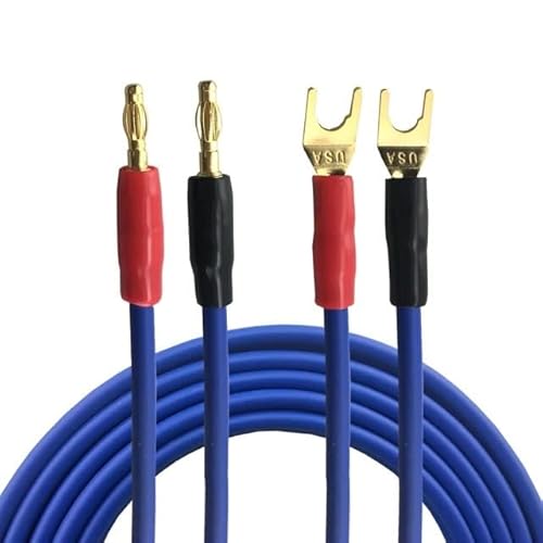 WANGFHAO Bananen-Lautsprecherkabel mit Schaufelstecker, Bananenstecker, 2.0-Stecker, offener Verstärker, Surround-Sound-Audiokabel, 1 m, 2 m, 3 m, 5 m, 8 m, 10 m(Red,1.5m)