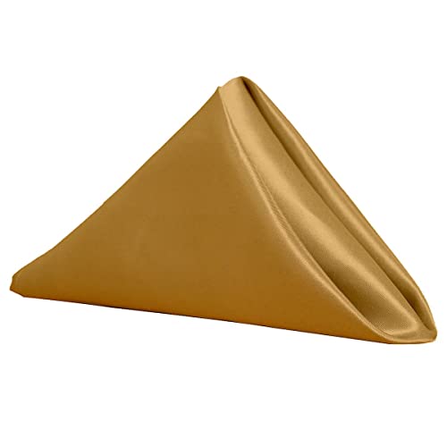 Wiederverwendbare Stoffservietten, 5 stücke 5. 0cmx50cm Quadrat Satin Tisch Servietten Weiches Taschentuch Romantische Hochzeit Bankett Tischtuch Dinner Dekoration Benutzerdefinierte Servietten(Gold)