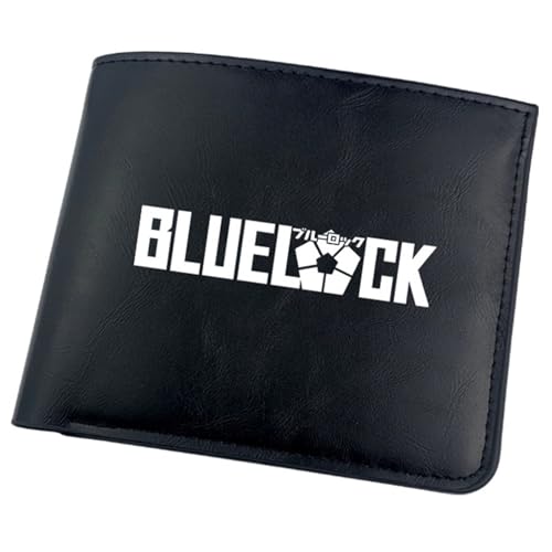 RYNDEX Blue Lo-ck Geldbörse Anime, Kunstleder Kartenetui Geldtasche mit Münzfach, PU-Leder Geldbörse Brieftasche Wallet, für Männer Geschenke(Color:Black 6)