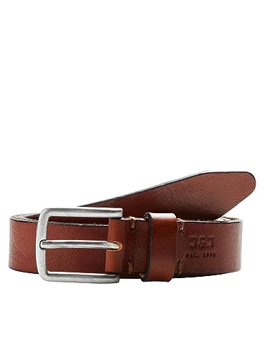 JACK & JONES Herren JJILEE LEATHER BELT NOOS Gürtel, Braun (Mocha Bisque), 95 cm (Herstellergröße: 95)