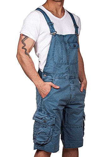 Jet Lag Herren Latzhose Overall Shorts blue denim S