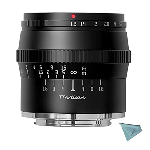 TTArtisan 50mm F1.2 APS-C Large Aperture Manual Focus Fixed Lens Compatible with Canon M Mount