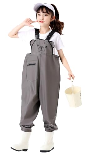 Outdoor Angeln Jagd Kinder Wader Hosen Wathose Kinder Wasserdicht Mit Stiefel Atmungsaktive PVC-Wathose Mit Stiefeln Im Elastischen Taillendesign Für Teenager Von 2 Bis 15 Jahren I,31