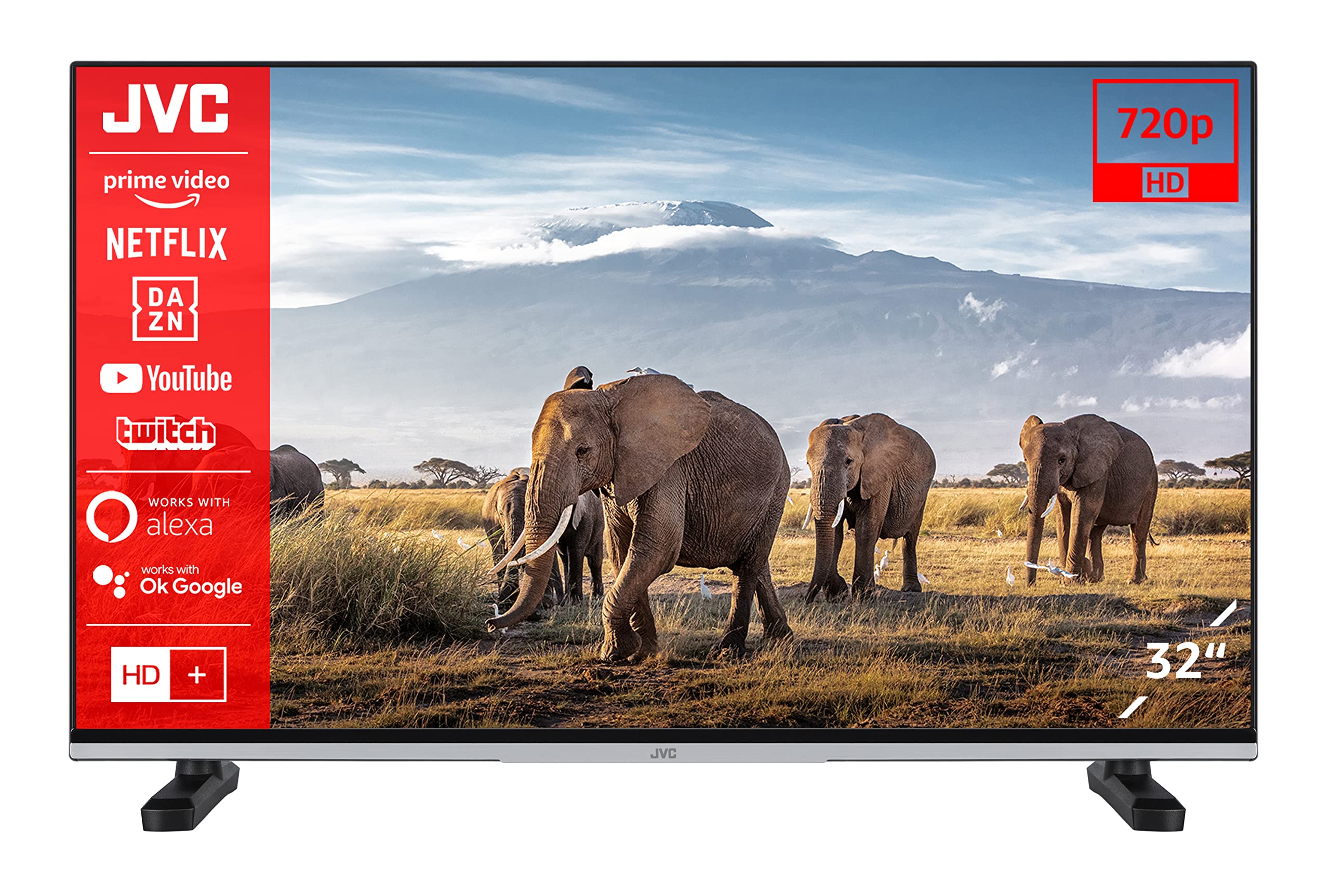 JVC LT-32VHE5156 32 Zoll Fernseher/Smart TV (HD Ready, HDR, Triple-Tuner, Bluetooth) - Inkl. 6 Monate HD+ [2023]