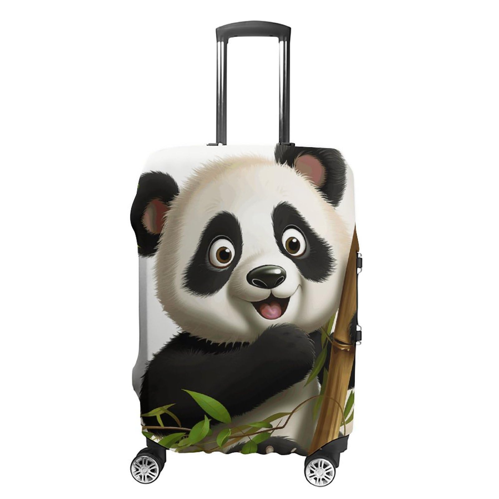 CSGJMYGS Reisegepäckabdeckung, elastisch, waschbar, modisch, kratzfest, Hawaii-Blumen, Koffer-Schutz, passend für 45,7 - 81,3 cm Gepäck, Cute Panda Climb Bamboo, XL