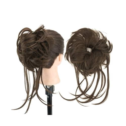 Haarknoten, Unordentlicher Haarknoten Hochsteckfrisur Lange Haargummis Wickeln Pferdeschwanzverlängerung Gewellte Haarteile Chignon Stirnband,für Hochsteckfrisur-Perücke(Color:Medium Brown)