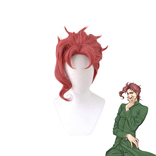 LINLINCD Cosplay wig JOJO Kakyoin Noriaki Kakyouin Perücke Cosplay Kostüm JOJOs bizarre Abenteuer Hitzebeständige Kunsthaar Karneval Party Perücken