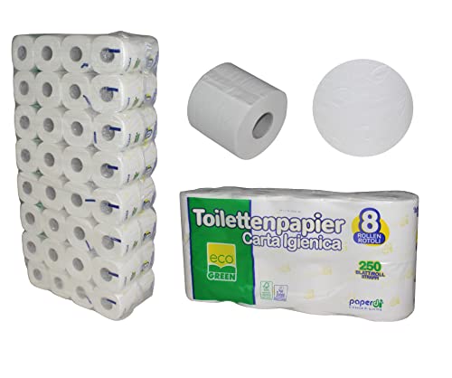 64 Rollen Toilettenpapier, 2-lagig, besonders weiches, saugfähiges Papier für maximalen Komfort, florale Prägung