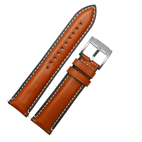 SCRUBY Schnelle Release -Genu „ -Uhrengurt für Fossilien FTW1114 4016ME3110 FS5436 24 20 2 2mm Uhrband für Huawei Pro 2 Gear S2 S3(Brown silver clasp,20mm)