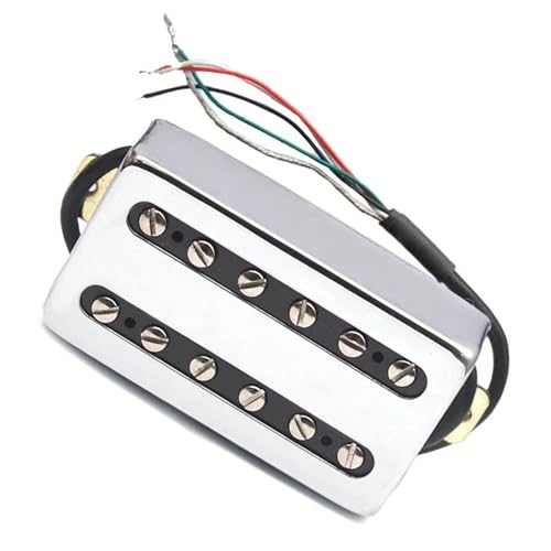 II Stil Messing Abdeckung E-gitarre Humbucker Brücke Pickup Spule Spliting Pickup Gitarre Teile Single-Coil-Tonabnehmer (Color : White)