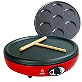 Masterchef 8436587300059 Easy Party Maker 2 in 1 2 Austauschbare Formen Mini Crepes, Stainless Steel, rot