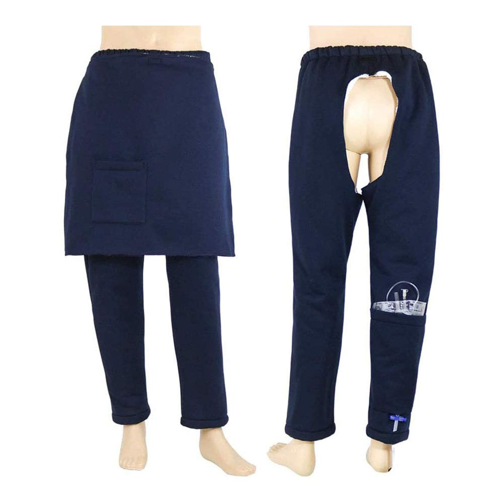 Patient Hosen Pflege Kleidung Katheter Hosen, Winter Inkontinenz Hose Pflegehose mit Tasche, Post Chirurgie Recovery Hosen für Krankenhaus/Home Care Pflegehilfe für Fraktur Bettlägerig