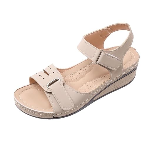 Orthopädische Sandalen Bequeme offene Sandalen Orthopädische Frauen Sommer Damen Orthopädische Sandalen, Weiß, 41 EU